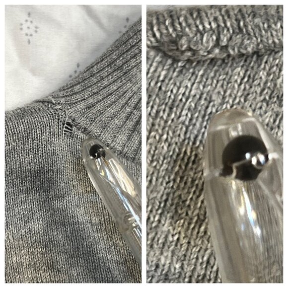 Haven Well Within Gray Mock Neck Sweater Top XL 90% Cotton 10% Cashmere flaw - Picture 8 of 16